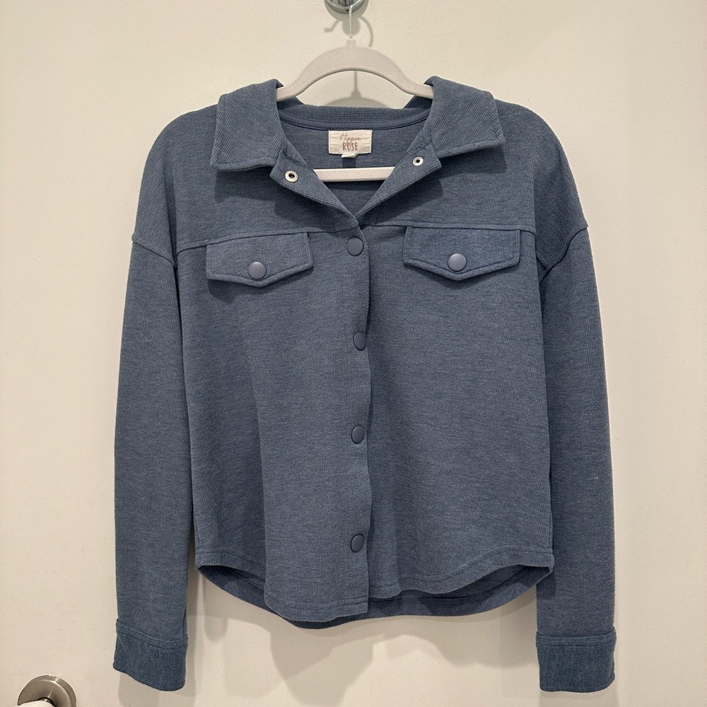 Blue Button Long Sleeve Shirt